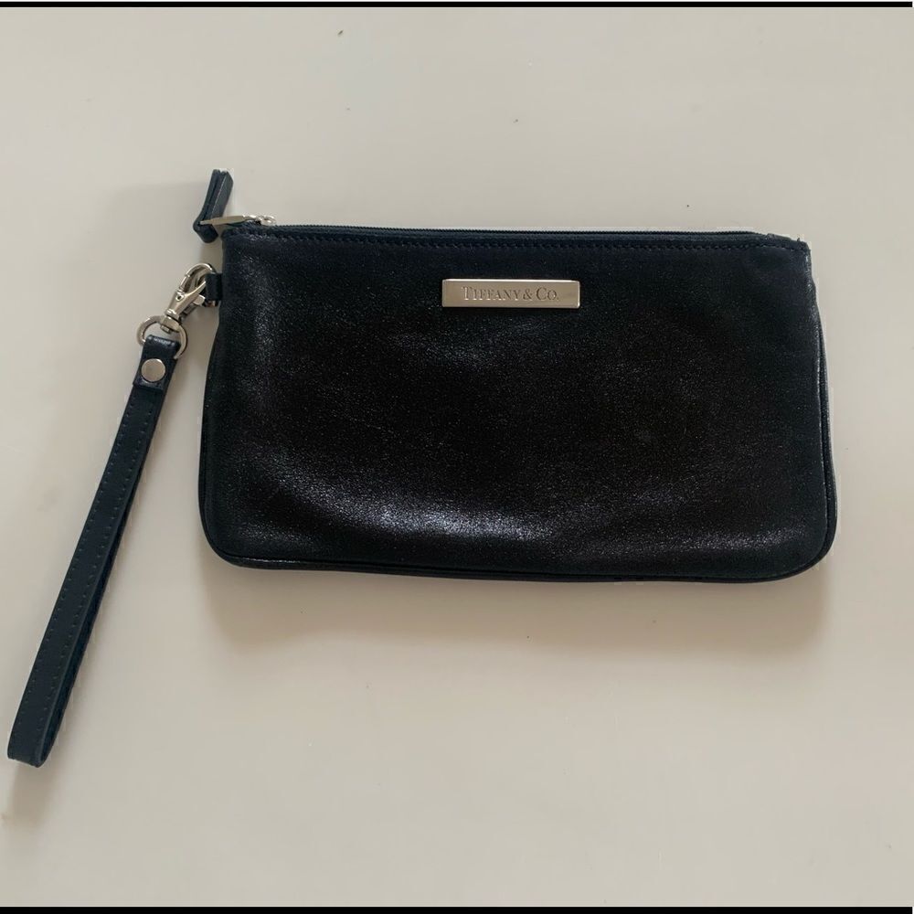 Tiffany & Co Black Leather Pouch/Clutch